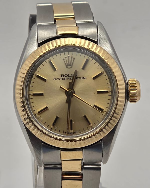 1978 Rolex Oyster Perpetual 26MM Champagne Dial Two-Tone Oyster Bracelet (6719)