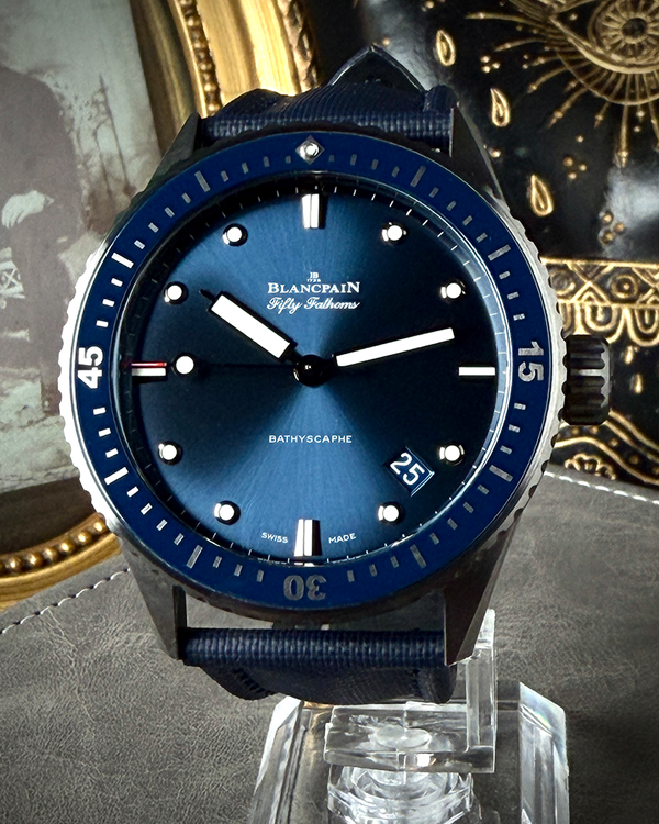 2020 Blancpain Fifty Fathoms Bathyscape 43.6MM Blue Dial Textile Strap (5000-0240-052A)