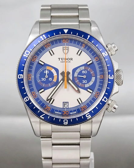 2022 Tudor Heritage Chrono 42MM White/Blue Dial Steel Bracelet (70330B)