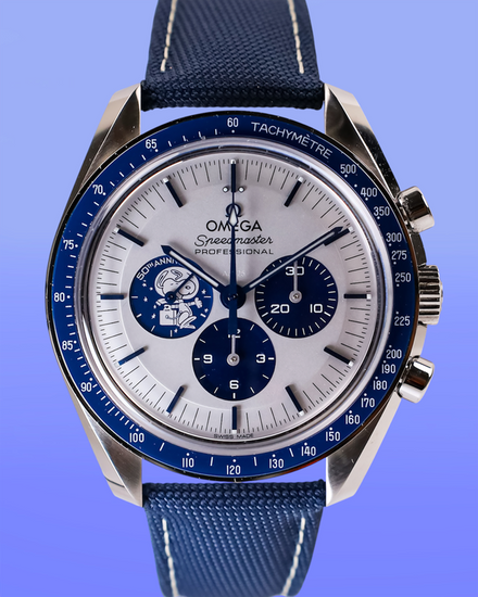 No Reserve - 2024 Omega Speedmaster Anniversary Series “Silver Snoopy Award” 42MM Silver Dial Textile Strap (310.32.42.50.02.001)