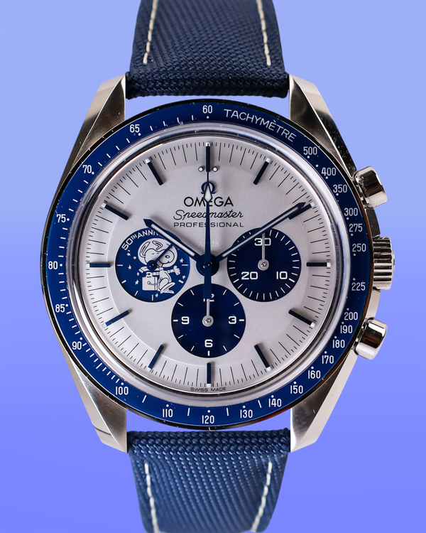 No Reserve - 2024 Omega Speedmaster Anniversary Series “Silver Snoopy Award” 42MM Silver Dial Textile Strap (310.32.42.50.02.001)