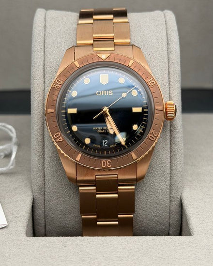 2026 Oris Divers Sixty‑Five Date 38MM Black Dial Bronze Bracelet (01 733 7771 3154-07 8 19)
