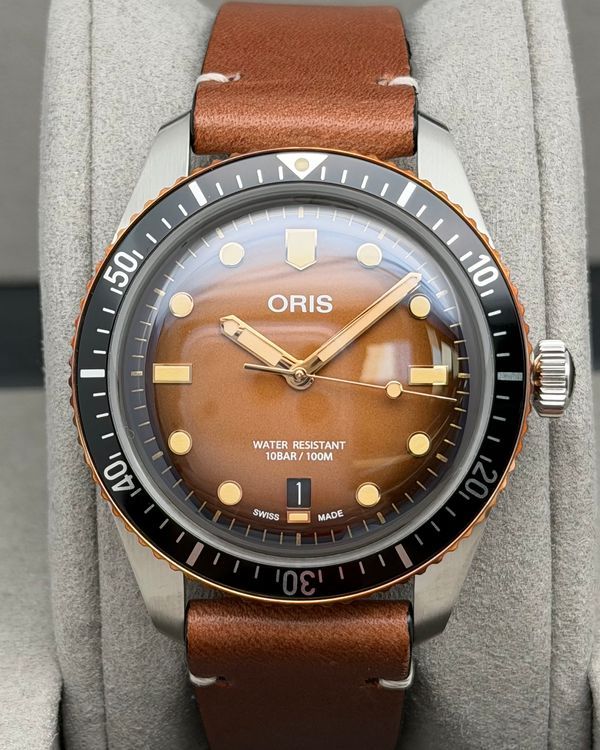 2026 Oris Divers Sixty-Five Date 40MM Brown Dial Leather Strap (01 733 7707 4356)