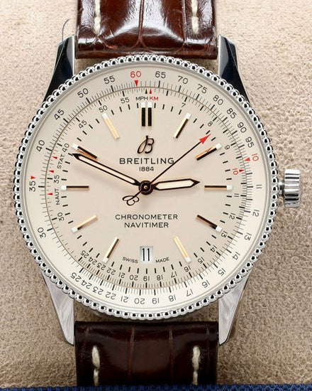 2024 Breitling Navitimer 41MM Ivory Dial Leather Strap (A17326211G1P1)