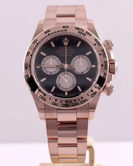 2025 Rolex Cosmograph Daytona 40MM Black Dial Rose Gold Oyster Bracelet (126505)