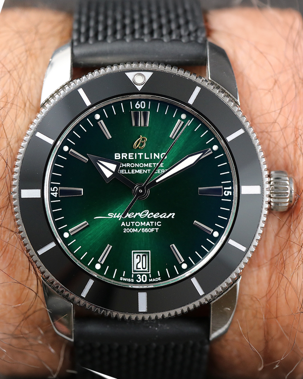 2024 Breitling Superocean Heritage II 42MM Green Dial Rubber Strap (AB2010)