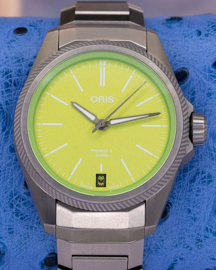 No Reserve - 2024 Oris ProPilot Pilot X Kermit Edition 39MM Green Dial Titanium Bracelet (01 400 7778 7157)