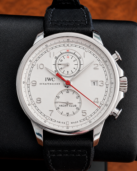 IWC Schaffhausen Portugieser Yacht Club Chronograph 45.4MM Silver Dial Textile Strap (IW390211)