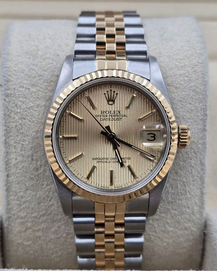 1988 Rolex Datejust 31MM Champagne "Tapestry" Dial Two-Tone Jubilee Bracelet (68273)