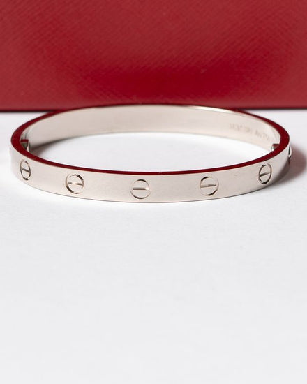 No Reserve - 2024 Cartier Love Bracelet 18K White Gold Classic Model 6.1MM Size 16CM (B6067616)