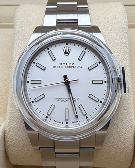 2018 Rolex Oyster Perpetual 39MM White Dial Oyster Bracelet (114300)