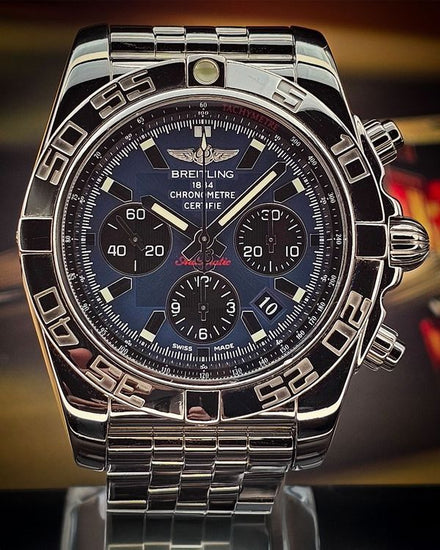 2012 Breitling Chronomat 44MM Blue Dial Steel Bracelet (A011C89PA)