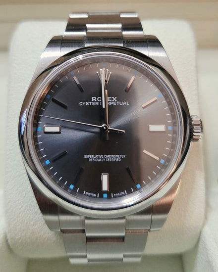 Rolex Oyster Perpetual 39MM Rhodium Dial Oyster Bracelet (114300)