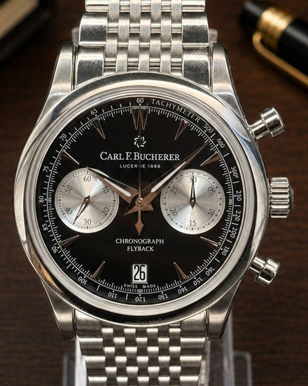 No Reserve - Carl F. Bucherer Manero Flyback 40MM Black Dial  (00.10927.08.33.22)