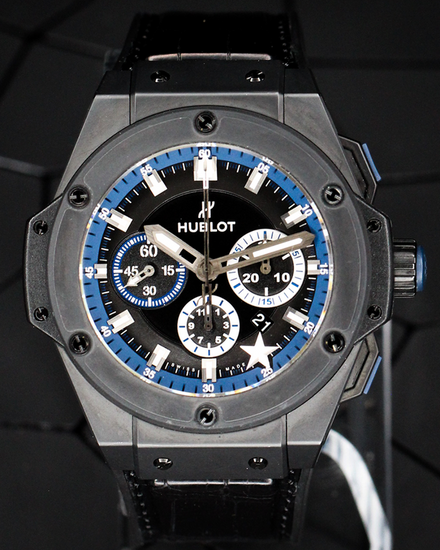 No Reserve - 2018 Hublot King Power Dallas Cowboys Chronograph L.E. 48MM Black Dial Leather Strap (703.CI.1179.LR.DCW14)