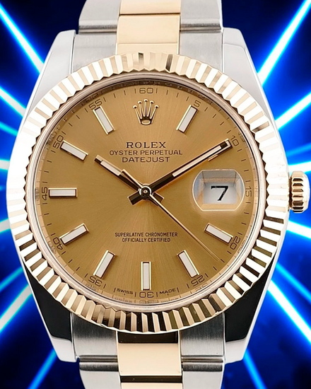2018 Rolex Datejust 41MM Champagne Dial Two-Tone Oyster Bracelet (126333)
