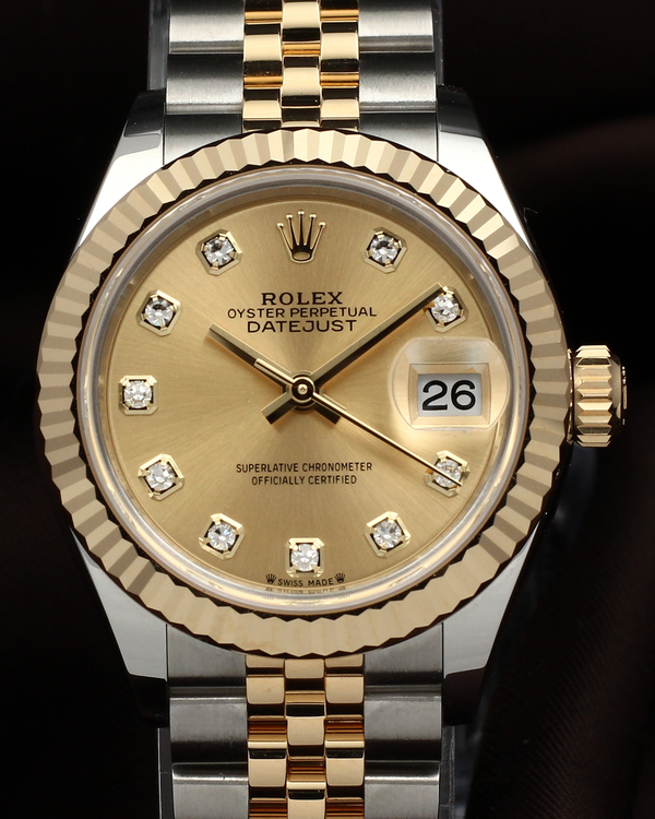 2026 Rolex Lady-Datejust 28MM Champagne Dial Two-Tone Super Jubilee Bracelet (279173-0003)