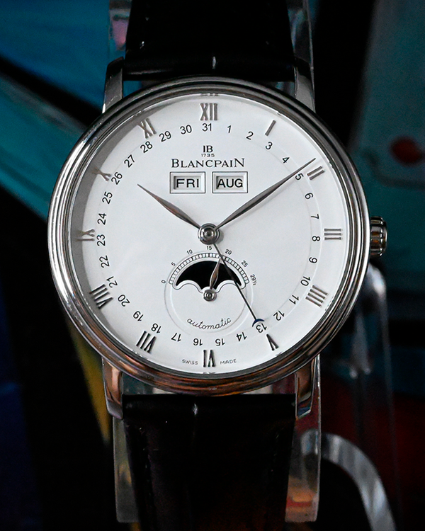 2021 Blancpain Villeret Quantième Complet 38MM White Dial Leather Strap (6263-1127-55B)