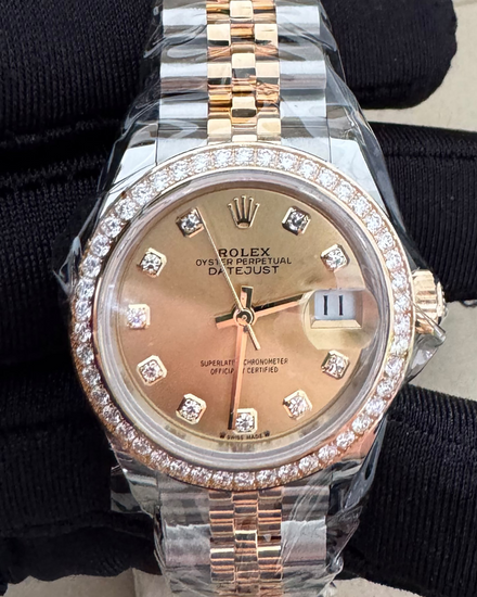 2026 Rolex Lady-Datejust 28MM Champagne Dial Two-Tone Super Jubilee Bracelet (279383RBR)