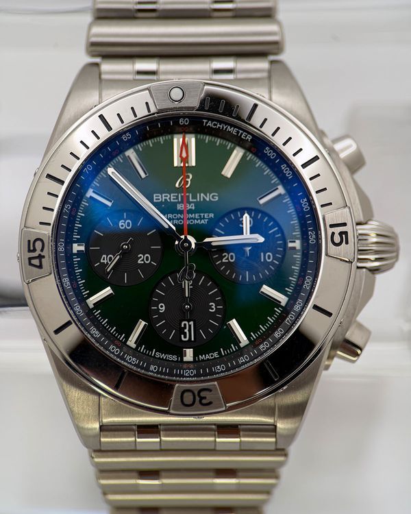 2023 Breitling Chronomat 42MM Green Dial Steel Bracelet (AB0134)