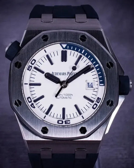Audemars Piguet Royal Oak Offshore Diver 42MM White Dial Rubber Strap (15710ST.OO.A010CA.01)