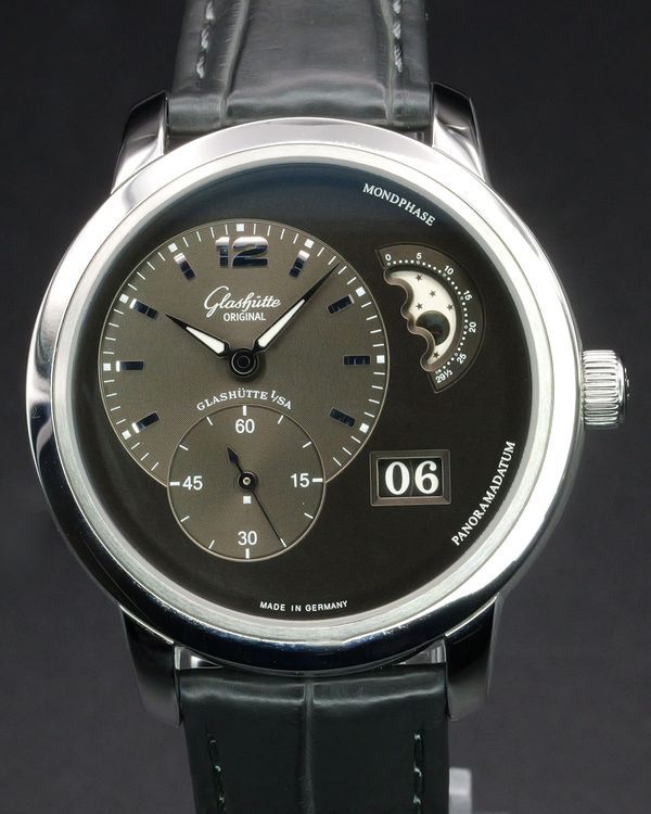 2015 Glashütte Original PanoMaticLunar XL 42MM Grey Dial Leather Strap (1-90-02-36-12-05)