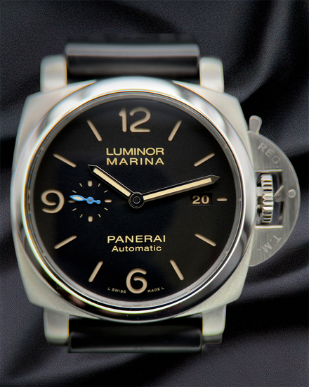 2017 Panerai Luminor Marina 1950 3 Days 44MM Black Dial Rubber Strap (PAM01312)