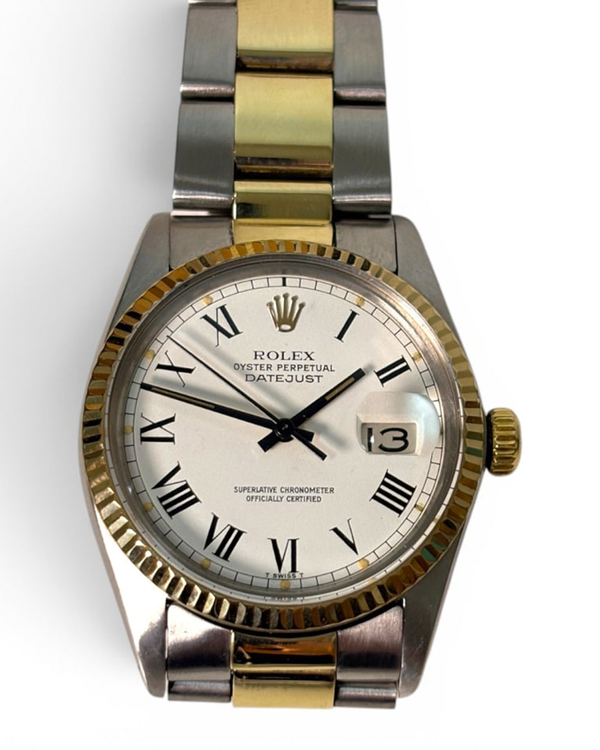Rolex Datejust 36MM White "Buckley" Dial Aftermarket Two-Tone Oyster Bracelet (16030)