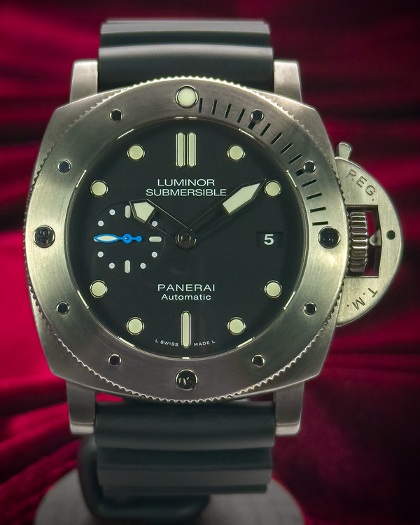 2019 Panerai Submersible Luminor 1950 47MM Black Dial Rubber Strap (PAM01305)