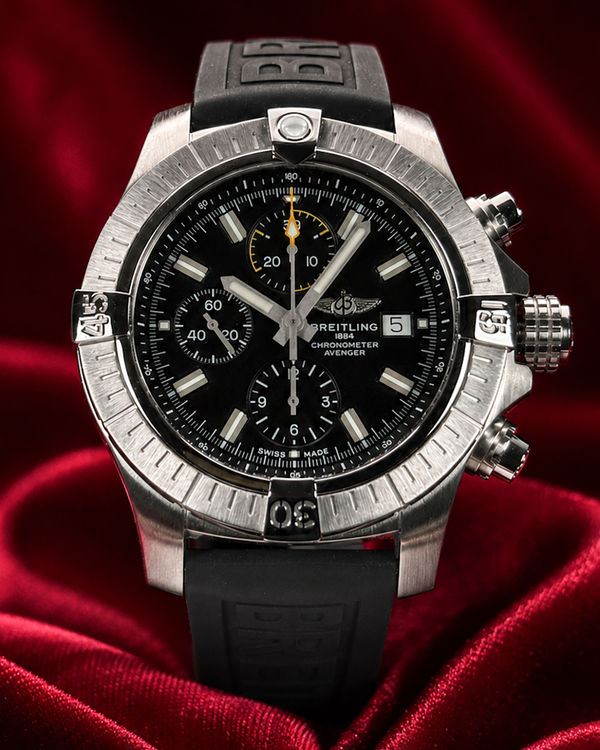 2021 Breitling Avenger 45MM Black Dial Rubber Strap (A13317101B1X1)