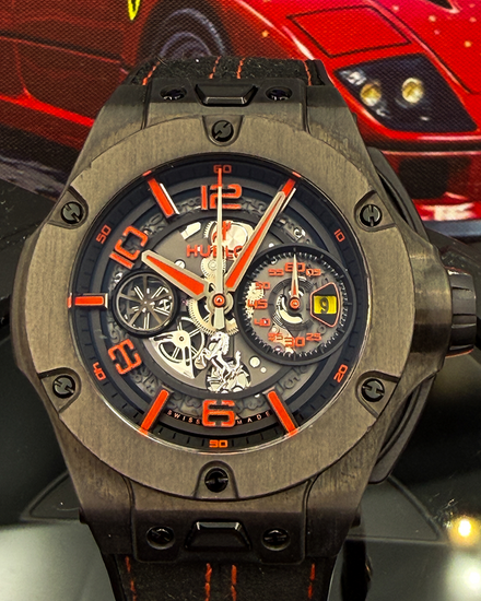 Hublot Big Bang Unico "Ferrari" L.E. 45MM Skeleton Dial Leather Strap (402.QU.0113.WR)