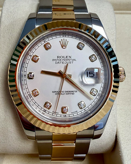 2013 Rolex Datejust II 41MM Ivory Dial Two-Tone Oyster Bracelet (116333)