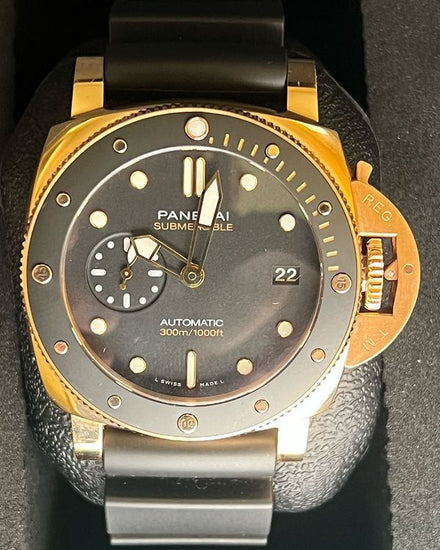 2022  Panerai Luminor Submersible “Goldtech” L.E. 42MM Black Dial Rubber Strap (PAM01164)