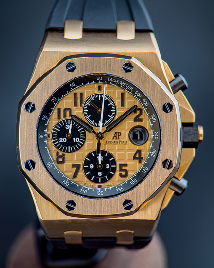 2017 Audemars Piguet Royal Oak Offshore Chronograph 42MM Champagne Dial Rubber Strap (26470OR)