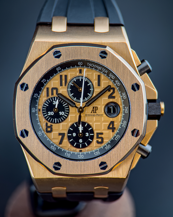 2017 Audemars Piguet Royal Oak Offshore Chronograph 42MM Champagne Dial Rubber Strap (26470OR)
