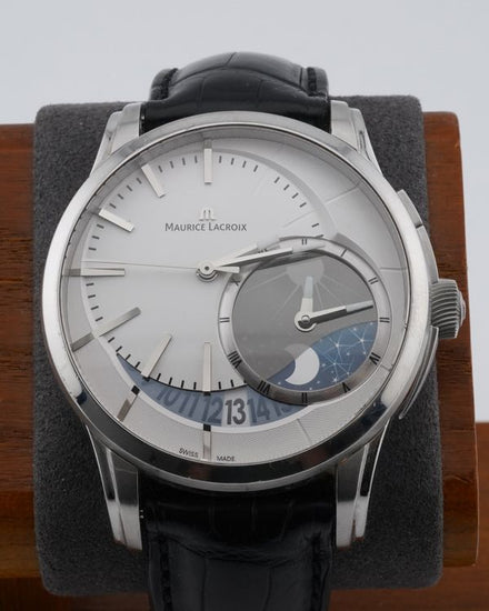 No Reserve - Maurice Lacroix Pontos Decentrique GMT 43MM Silver Dial Leather Strap (PT6118)
