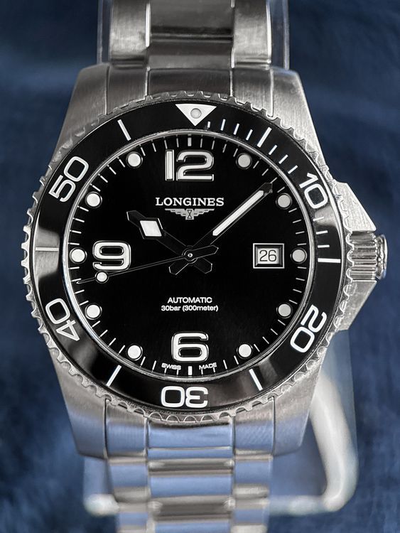 No Reserve - 2024 Longines HydroConquest 41MM Black Dial Steel Bracelet (L3.781.4.56.6)