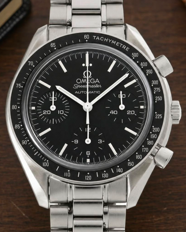 No Reserve - 2010 Omega Speedmaster Reduced II 39MM Black Dial Steel Bracelet (3539.50.00)