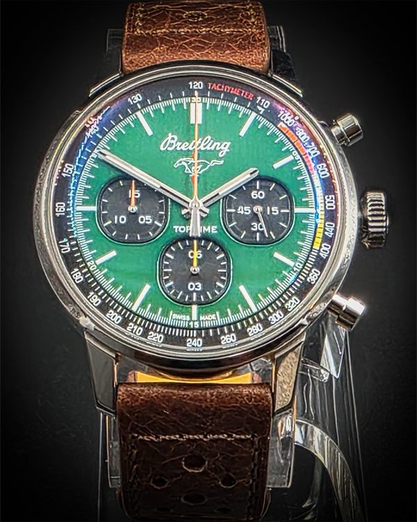 Breitling Top Time "Ford Mustang" 42MM Green Dial Leather Strap (A253101A1L1X1)