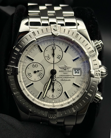 Breitling Chronomat Evolution 44MM Silver Dial Steel Bracelet (A13356)