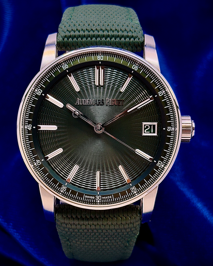 2024 Audemars Piguet Code 11.59 41MM Green Dial Textile Strap (15210ST.OO.A056KB.01)
