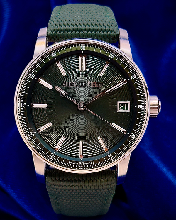 2024 Audemars Piguet Code 11.59 41MM Green Dial Textile Strap (15210ST.OO.A056KB.01)