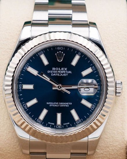 2016 Rolex Datejust II 41MM Blue Dial Oyster Bracelet (116334)