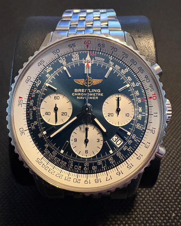 No Reserve - Breitling Navitimer 01 41MM Blue Dial Steel Bracelet (A23322)