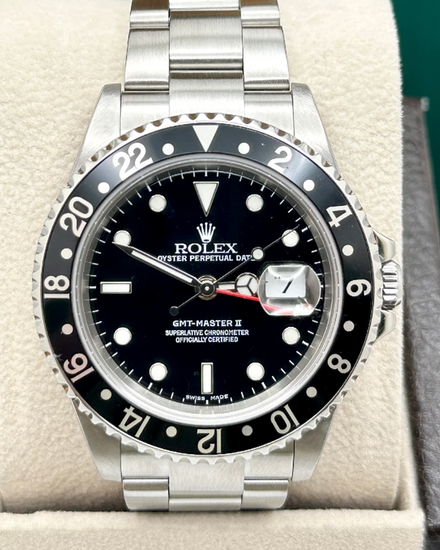 2004 Rolex GMT-Master II 40MM Black Dial Oyster Bracelet (16710)