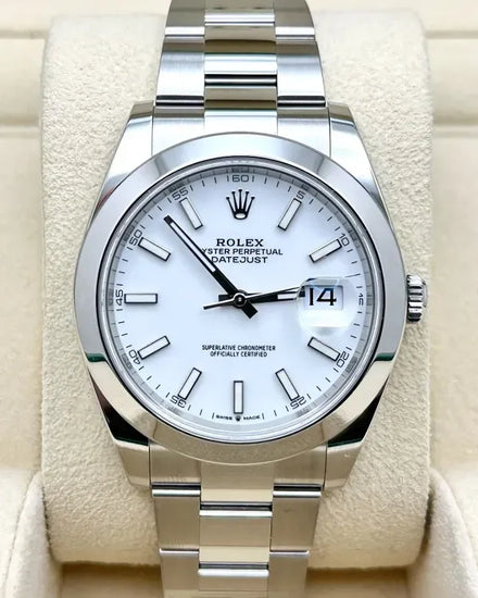 2023 Rolex Datejust 41MM White Dial Oyster Bracelet (126300)