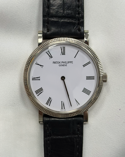2014 Patek Philippe Calatrava 35MM White Dial Leather Strap (5120G-001)