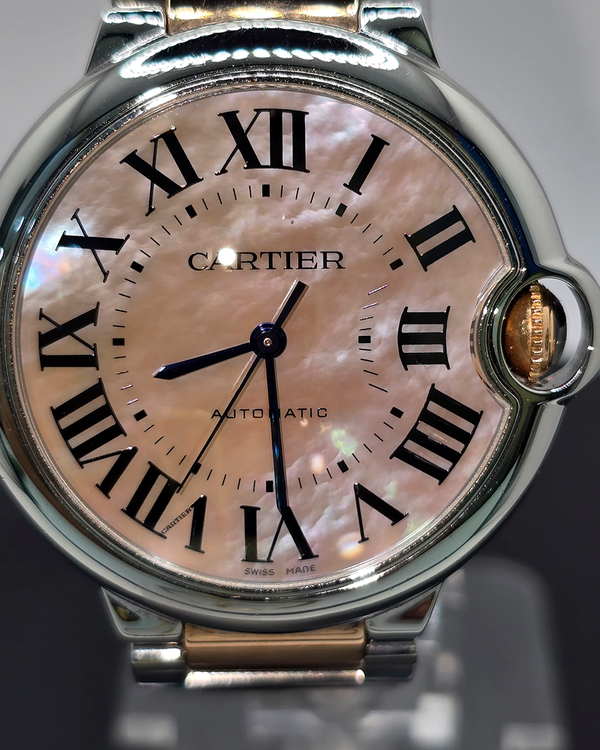 2011 Cartier Ballon Bleu 36MM Mother of Pearl Dial Two-Tone Bracelet (W6920033)
