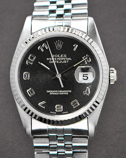 Rolex Datejust 36MM Black "Jubilee Motif" Dial Jubilee Bracelet (16234)