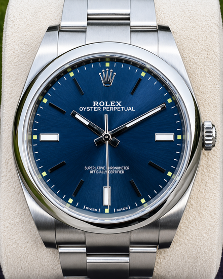 2018 Rolex Oyster Perpetual 39MM Blue Dial Oyster Bracelet (114300)
